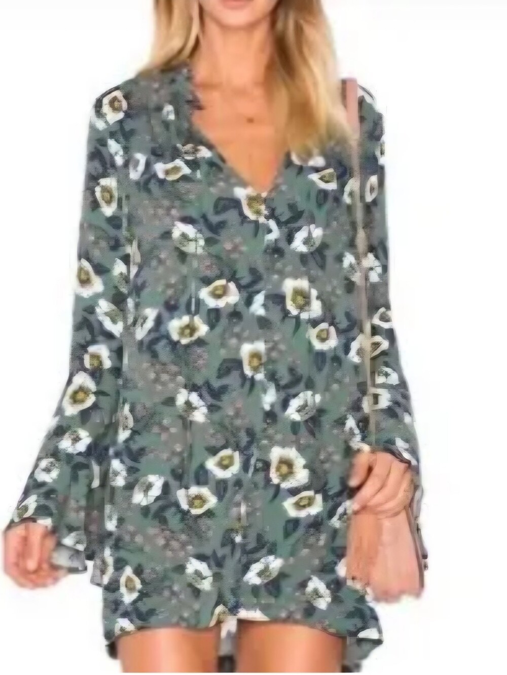 Jodifl floral top is a classic bohemian-style Top GREEN SIZE LARGE